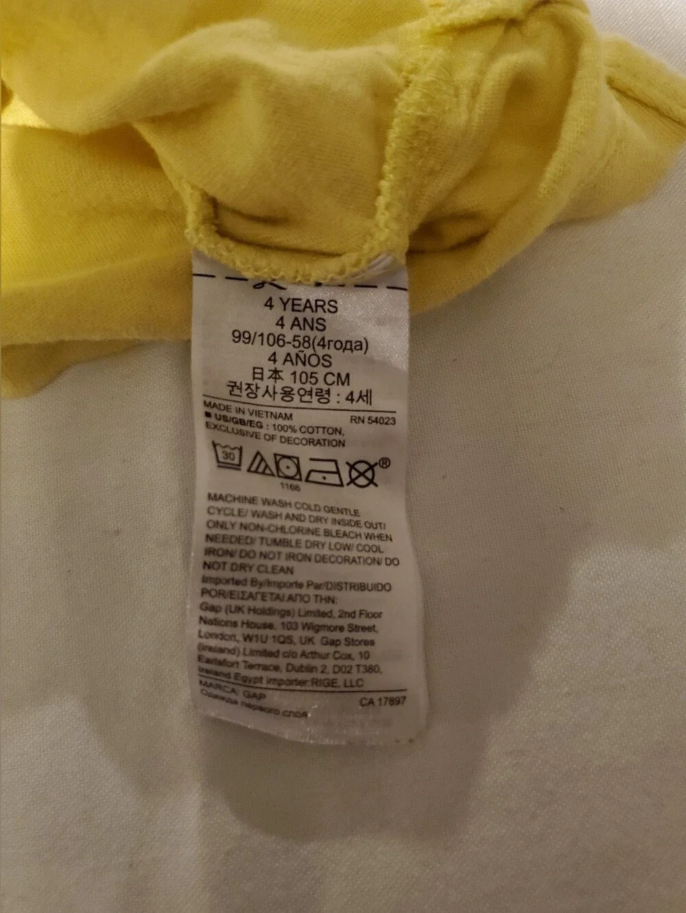 GAP Yellow Girls Ice Cream Graphic Tank